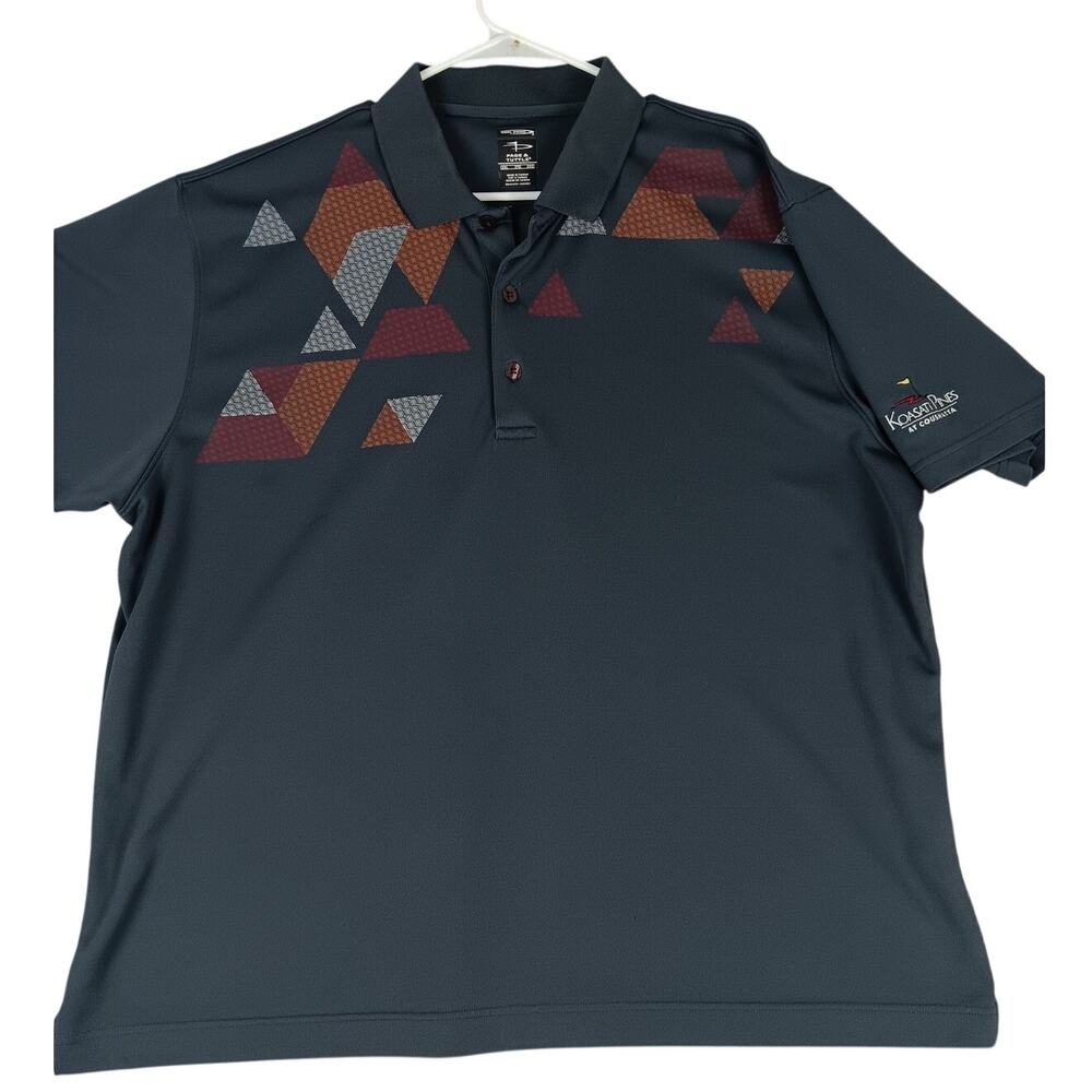 Page & Tuttle Cool Swing Golf Shirt Mens 2XL‎ Gray Koasati Pines Course Logo